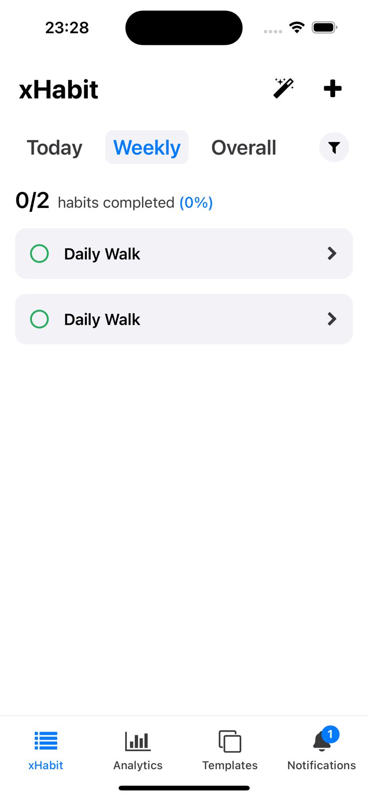 xHabit Dashboard Alternative