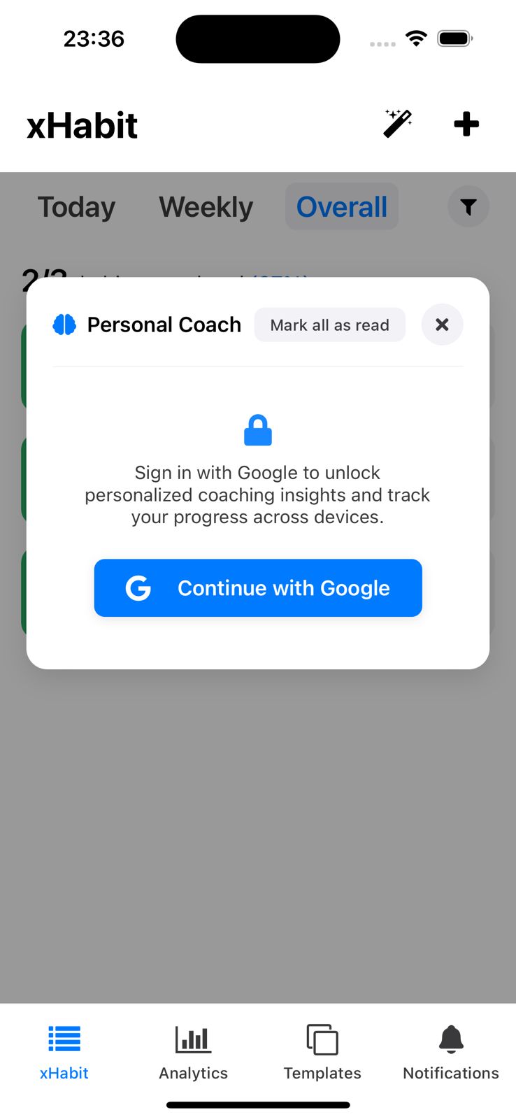 xHabit Interface
